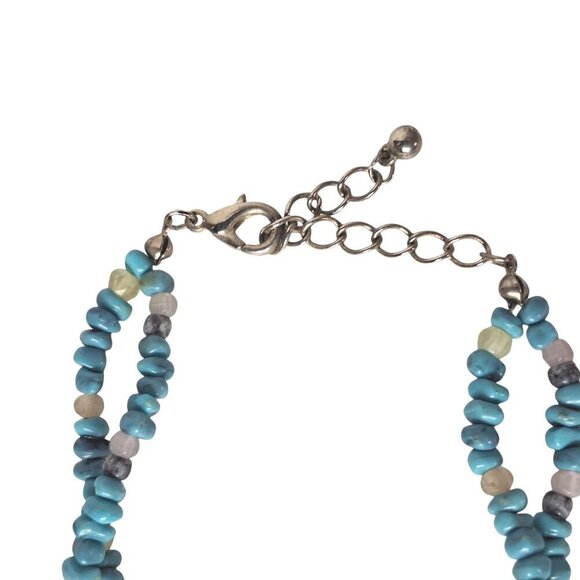 Vintage Blue Bead Multi Strand Religious Necklace - Picture 5 of 7